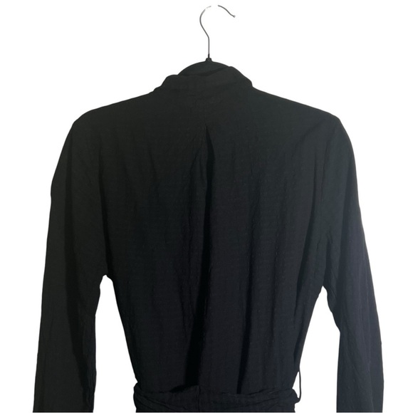 Lavi Black Button Up Long Sleeve Linen Blend Dress NWT Medium - Picture 5 of 10